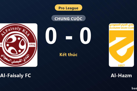 Al-Faisaly FC 0-0 Al-Hazm: Hai đội chia điểm