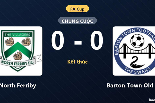 North Ferriby 0-0 Barton Town Old Boys: Hai đội chia điểm