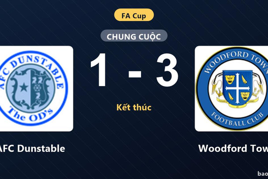 AFC Dunstable 1-3 Woodford Town: Woodford Town giành chiến thắng