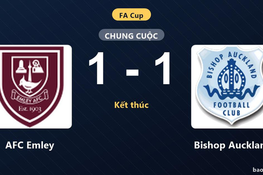 AFC Emley 1-1 Bishop Auckland: Hai đội chia điểm
