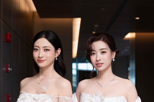 Hoa hậu Lương Thùy Linh đọ sắc Đỗ Mỹ Linh trong khung hình chung tại Miss World lần thứ 73