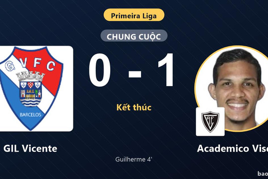 GIL Vicente 0-1 Academico Viseu: Academico Viseu giành chiến thắng