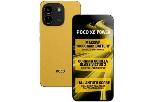 Poco X8 Power trang bị pin khủng 10.000 mAh và sạc nhanh 100W với thiết kế mỏng ấn tượng