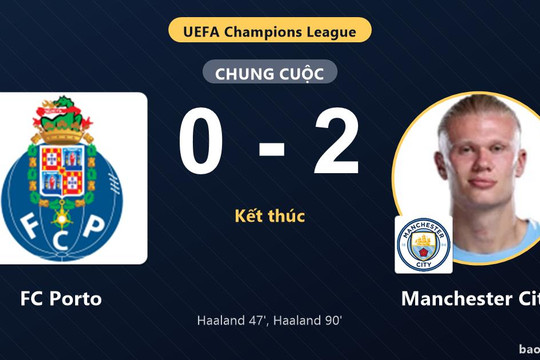 FC Porto 0-2 Manchester City: Manchester City giành chiến thắng