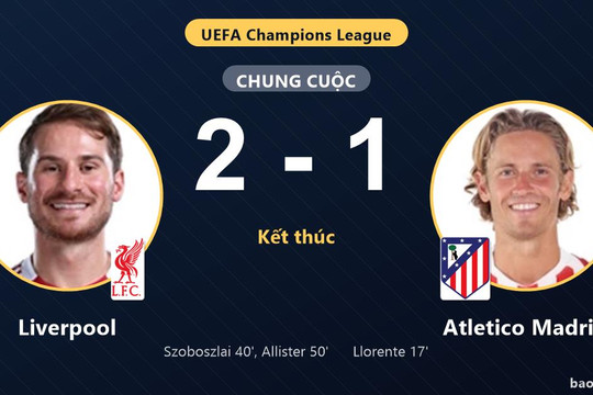Liverpool 2-1 Atletico Madrid: Liverpool giành chiến thắng
