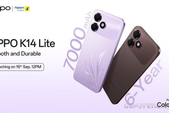 OPPO K14 Lite ấn định ngày ra mắt: Điểm nhấn pin 7.000 mAh bền bỉ cho phân khúc phổ thông