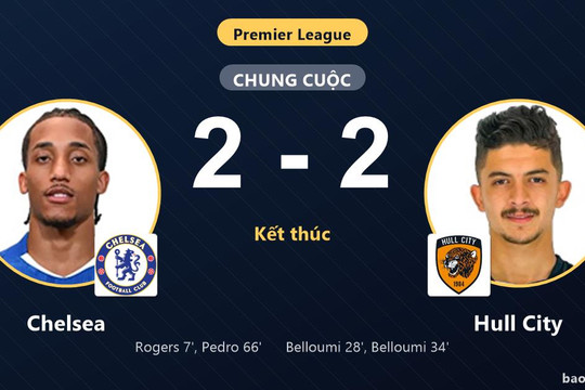 Chelsea 2-2 Hull City: Hai đội chia điểm