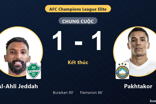 Al-Ahli Jeddah 1-1 Pakhtakor: Hai đội chia điểm