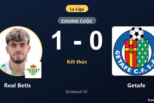 Real Betis 1-0 Getafe: Real Betis giành chiến thắng
