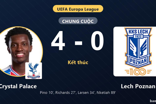 Crystal Palace 4-0 Lech Poznan: Crystal Palace giành chiến thắng