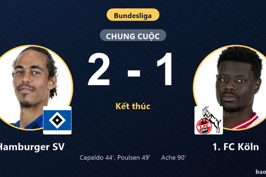Hamburger SV 2-1 1. FC Köln: Hamburger SV giành chiến thắng