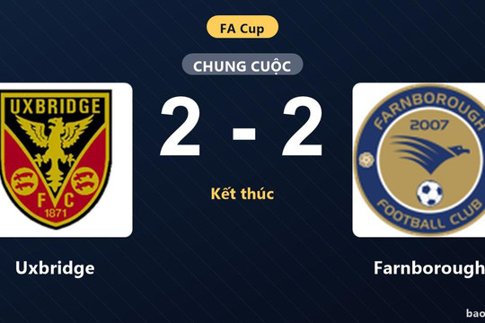 Uxbridge 2-2 Farnborough: Hai đội chia điểm