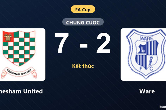Chesham United 7-2 Ware: Chesham United giành chiến thắng