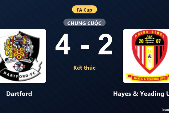 Dartford 4-2 Hayes & Yeading United: Dartford giành chiến thắng