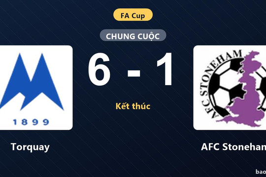 Torquay 6-1 AFC Stoneham: Torquay giành chiến thắng