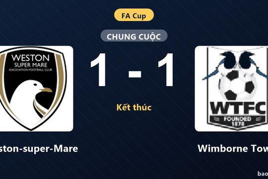 Weston-super-Mare 1-1 Wimborne Town: Hai đội chia điểm