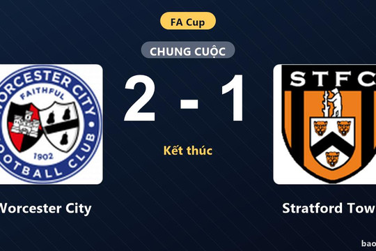 Worcester City 2-1 Stratford Town: Worcester City giành chiến thắng
