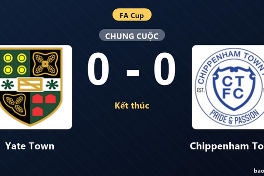 Yate Town 0-0 Chippenham Town: Hai đội chia điểm