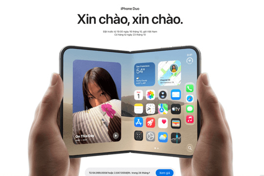 iPhone Duo chốt lịch lên kệ tại Việt Nam từ gần 65 triệu đồng: Cấu trúc gập và chuẩn eSIM