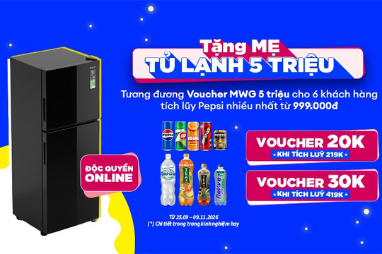 Cách săn phiếu giảm giá và voucher Điện Máy XANH 5 triệu đồng khi mua nước giải khát Pepsi