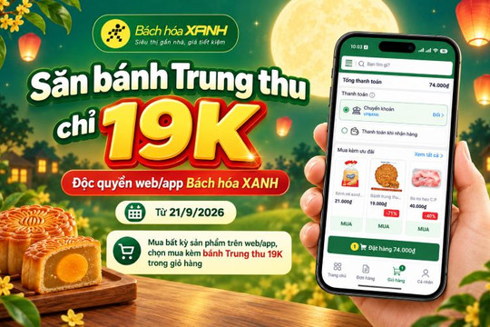 Cách đặt mua bánh Trung thu giá ưu đãi 19.000 đồng trên website và ứng dụng Bách hóa XANH