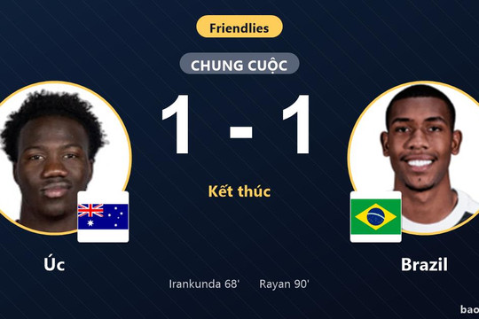 Úc 1-1 Brazil: Hai đội chia điểm