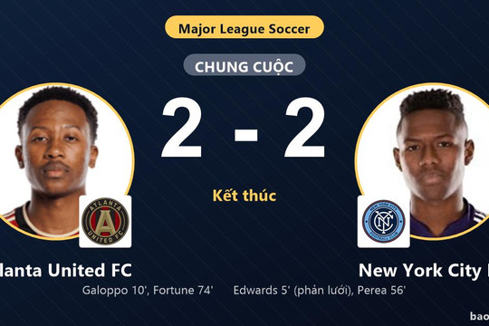 Atlanta United FC 2-2 New York City FC: Hai đội chia điểm