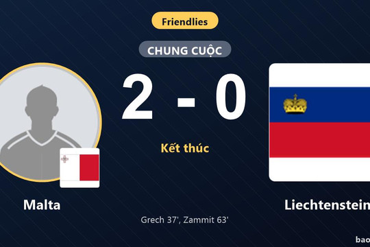 Malta 2-0 Liechtenstein: Malta giành chiến thắng