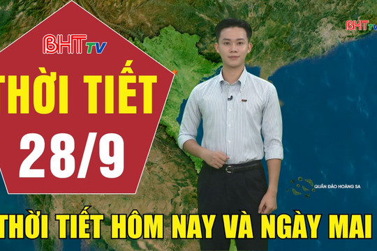 Dự báo thời tiết Hà Tĩnh đêm 27/9 ngày 28/9/2026