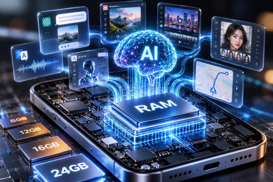 Vì sao trí tuệ nhân tạo cục bộ biến dung lượng RAM trở thành thông số sống còn trên smartphone?