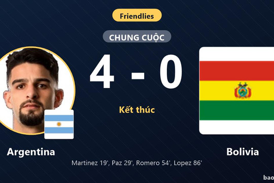 Argentina 4-0 Bolivia: Argentina giành chiến thắng