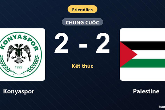 Konyaspor 2-2 Palestine: Hai đội chia điểm
