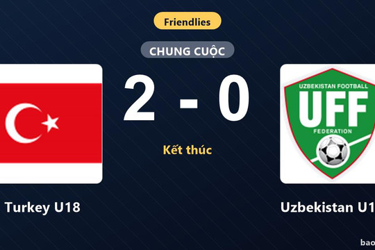 Turkey U18 2-0 Uzbekistan U18: Turkey U18 giành chiến thắng