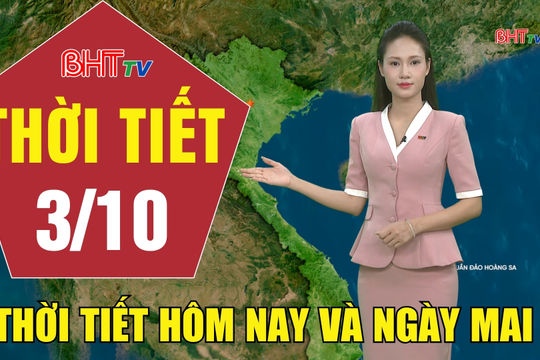 Dự báo thời tiết Hà Tĩnh đêm 2/10 ngày 3/10/2026