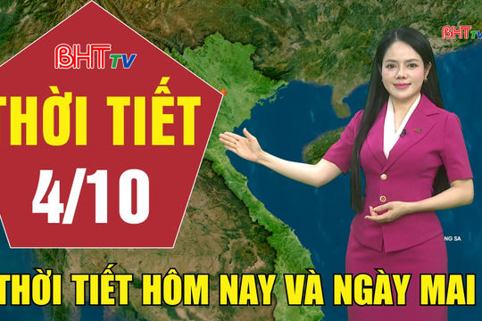 Dự báo thời tiết Hà Tĩnh đêm 3/10 ngày 4/10/2026