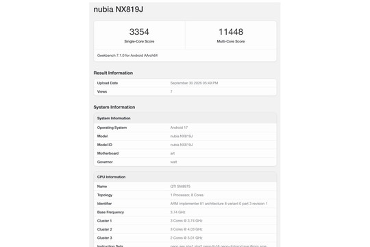 Hiệu năng RedMagic 12 Pro+ lộ diện ấn tượng trên Geekbench cùng chip Snapdragon và RAM 16GB