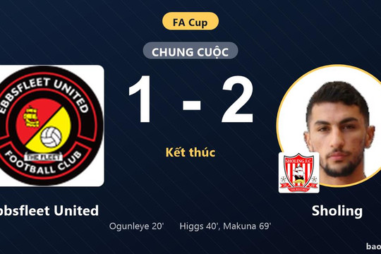 Ebbsfleet United 1-2 Sholing: Sholing giành chiến thắng