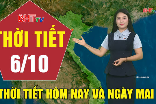 Dự báo thời tiết Hà Tĩnh đêm 5/10 ngày 6/10/2026