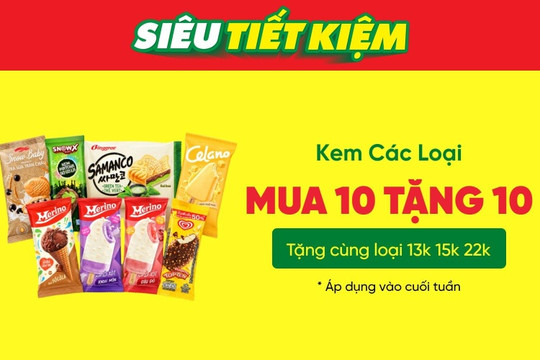 Cách săn trọn siêu ưu đãi mua 10 tặng 10 kem que giải nhiệt tại Bách hóa XANH dịp cuối tuần