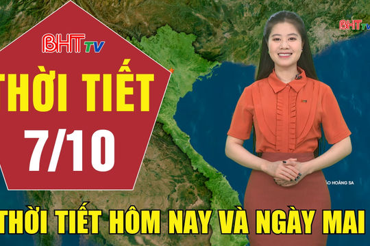 Dự báo thời tiết Hà Tĩnh đêm 6/10 ngày 7/10/2026