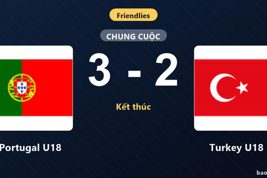 Portugal U18 3-2 Turkey U18: Portugal U18 giành chiến thắng