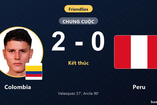 Colombia 2-0 Peru: Colombia giành chiến thắng