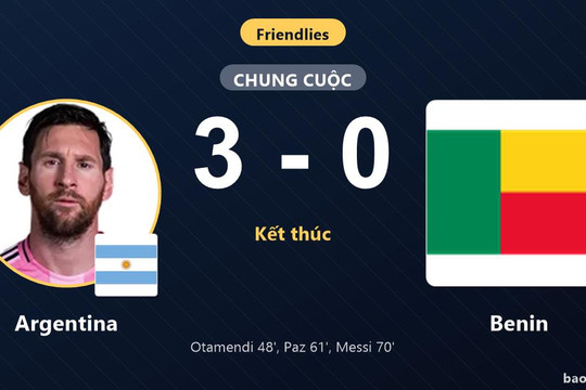 Argentina 3-0 Benin: Argentina giành chiến thắng