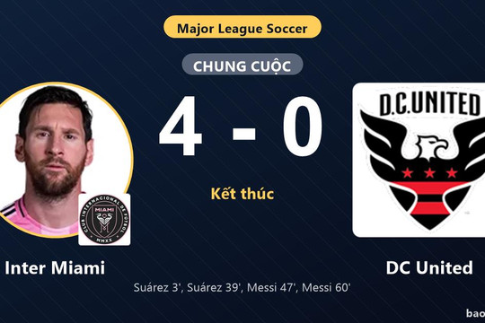 Inter Miami 4-0 DC United: Inter Miami giành chiến thắng
