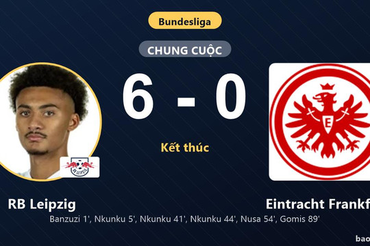 RB Leipzig 6-0 Eintracht Frankfurt: RB Leipzig giành chiến thắng