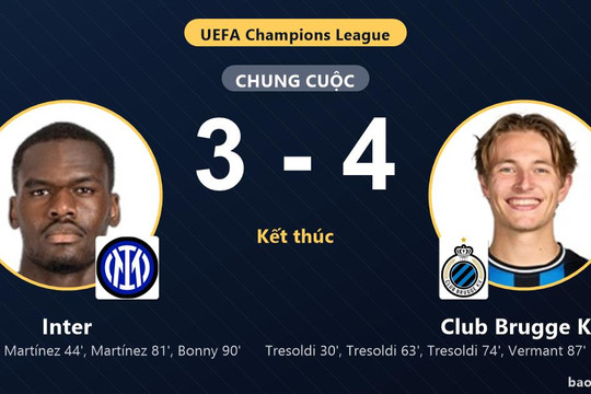 Inter 3-4 Club Brugge KV: Club Brugge KV giành chiến thắng