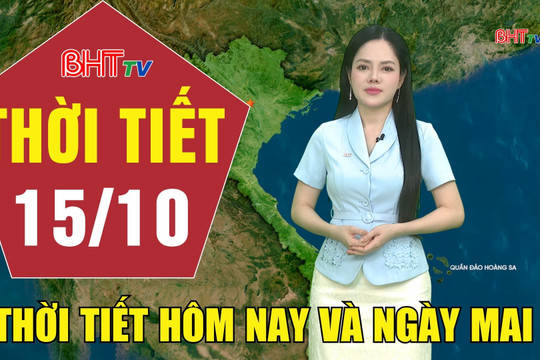 Dự báo thời tiết Hà Tĩnh đêm 14/10 ngày 15/10/2026