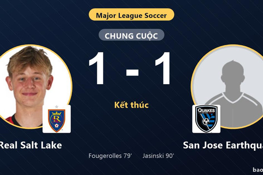 Real Salt Lake 1-1 San Jose Earthquakes: Hai đội chia điểm