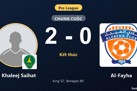 Al Khaleej Saihat 2-0 Al-Fayha: Al Khaleej Saihat giành chiến thắng