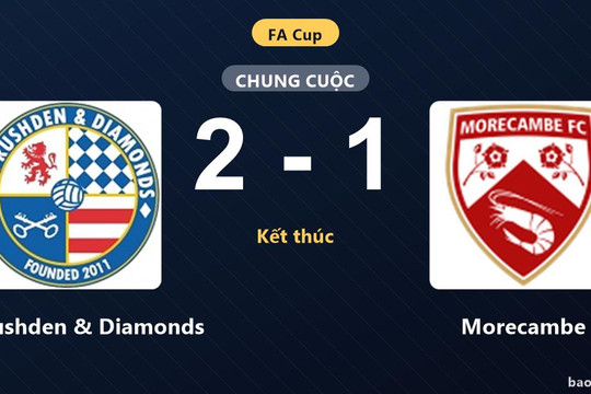 AFC Rushden & Diamonds 2-1 Morecambe: AFC Rushden & Diamonds giành chiến thắng